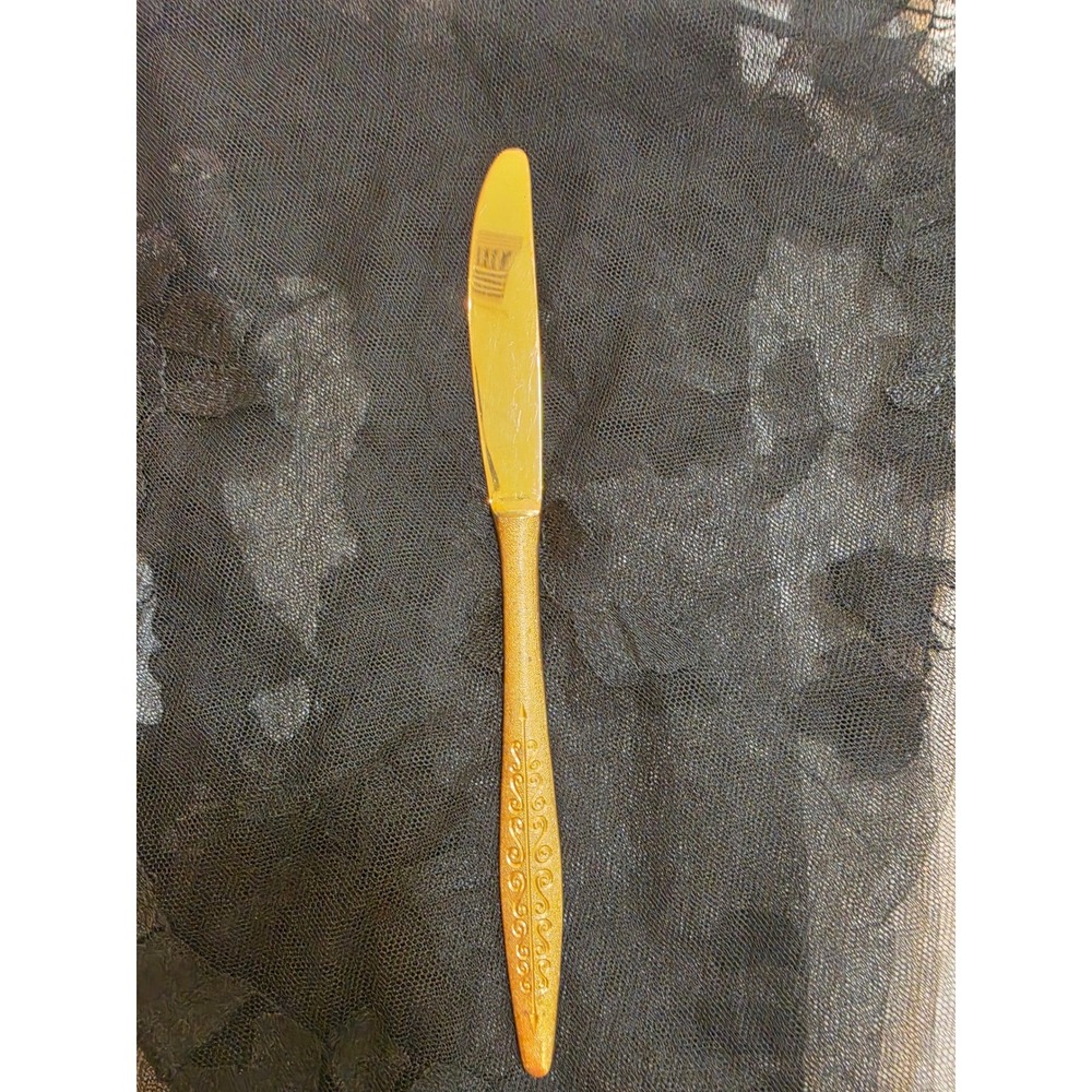 Stanly Roberts vintage Golden Bouquet replacement Dinner Knife MCM Floral